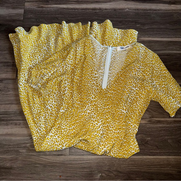 Diane Von Furstenburg Idris Yellow leopard-print crepe midi dress - Picture 6 of 9